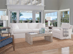 Phoebe Light 96 Inch Slipcovered "Quick Ship" Track Arm Sofa