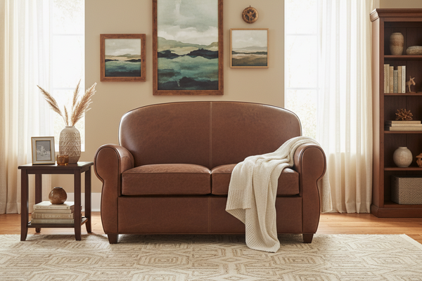 Edison Antique Art Deco Leather Couch Collection