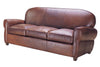 Image of Edison 83 Inch Leather Tight Back Art Deco Cigar Club Sofa