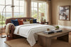 Image of Edison 86 Inch Antique Art Deco Style Leather Queen Sleeper Sofa