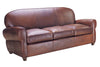 Image of Edison Art Deco Leather Rounded Back Cigar 2 Seat Loveseat