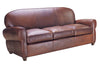 Image of Edison 83 Inch Leather Tight Back Art Deco Cigar Club Sofa