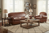Image of Edison Three Piece Art Deco Leather Sofa Set