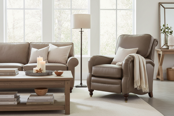 Edmund "Ready To Ship" Leather Recliner (Photo For Style Only)