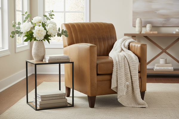 Edwin Transitional Leather Club Chair