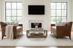 Edwin 78 Inch Transitional Three Cushion Channeled Back Leather Sofa