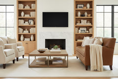 Edwin 78 Inch Single Bench Seat Transitional Channeled Back Leather Sofa