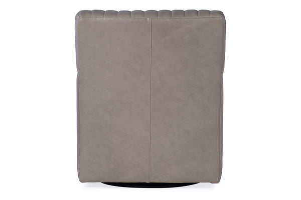 Edwin Transitional Leather Swivel Club Chair