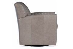 Edwin Transitional Leather Swivel Club Chair