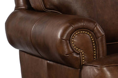 Eldred French Roast "Quick Ship" Traditional Leather Pillow Back Club Chair