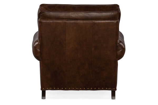 Eldred "Quick Ship" Traditional Leather Pillow Back Club Chair