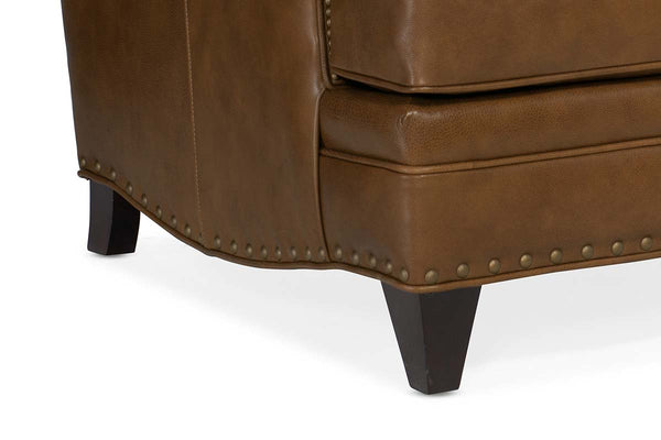 Eldred Sable "Quick Ship" Traditional Leather Pillow Back Club Chair