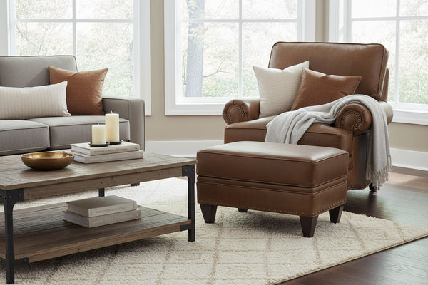 Eldred Sable "Quick Ship" Leather Living Room Furniture Collection