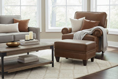 Eldred Sable "Quick Ship" Traditional Leather Pillow Back Club Chair