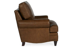 Eldred Sable "Quick Ship" Traditional Leather Pillow Back Club Chair