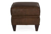 Image of Eldred "Quick Ship" Traditional Top Grain Leather Pillow Top Footstool Ottoman