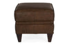 Image of Eldred "Quick Ship" Traditional Top Grain Leather Pillow Top Ottoman