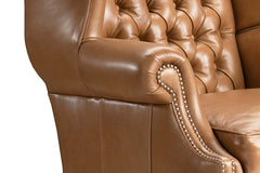 Eldridge Leather Tufted Accent Chair
