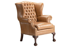 Eldridge Leather Tufted Accent Chair