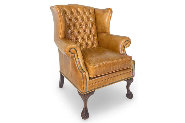 Eldridge Leather Tufted Accent Chair