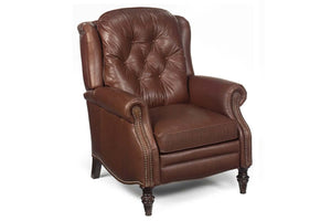 Elias Leather Recliner With Nailhead Trim