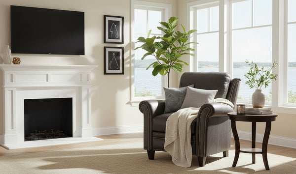 Elijah Anilina Pepper "Quick Ship" Recliner