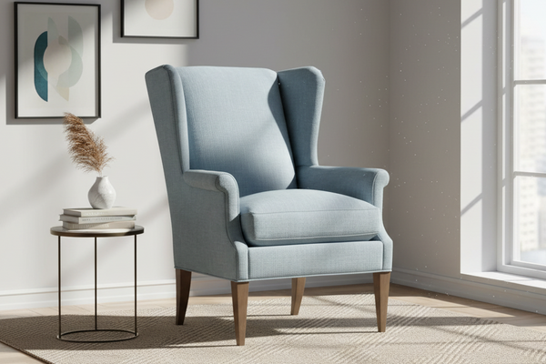 Ella Tight Wing Back Fabric Accent Chair