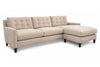 Ellie Fog 103 Inch "Quick Ship" Biscuit Back Reversible Chaise Sofa