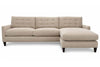 Ellie Fog 103 Inch "Quick Ship" Biscuit Back Reversible Chaise Sofa