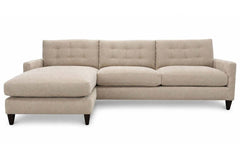 Ellie Fog 103 Inch "Quick Ship" Biscuit Back Reversible Chaise Sofa