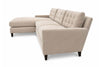Ellie Fog 103 Inch "Quick Ship" Biscuit Back Reversible Chaise Sofa