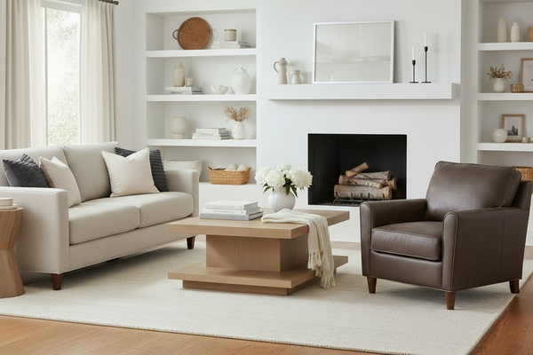 Ellis Apartment Size Leather 8-Way Hand Tied Furniture Collection