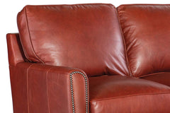 Ellis 79 Inch Apartment Three Cushion Pillow Back Leather Sofa