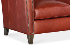 Ellis 79 Inch Apartment Three Cushion Pillow Back Leather Sofa