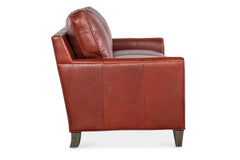 Ellis 79 Inch Apartment Three Cushion Pillow Back Leather Sofa