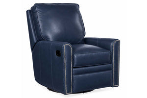 Ellis SWIVEL Leather Pillow Back Recliner Chair - Experience Luxurious Comfort