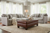 Emerson 44 Inch Long Button Tufted Leather Upholstered Coffee Table Ottoman