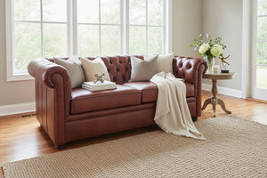 Empire 78 Inch Apartment Size Tufted Chesterfield Studio Sofa