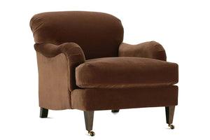 Essie English Roll Arm Fabric Accent Chair