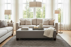 Ethan 60 Inch Long Extra Large Upholstered Coffee Table Ottoman