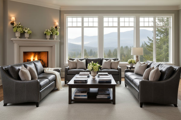 Everett 81 Inch Apartment Size Leather Sofa