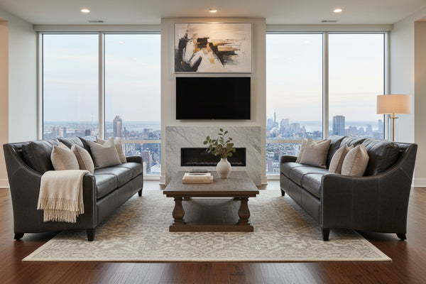 Everett 81 Inch Apartment Size Leather Sofa