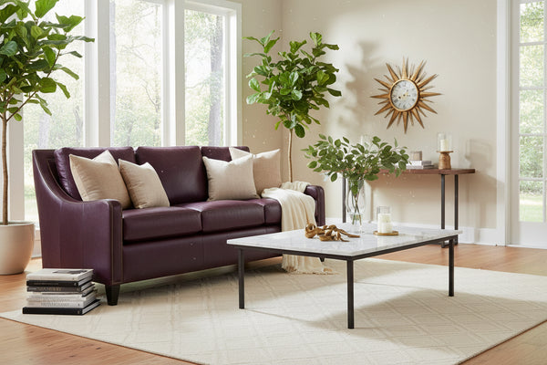 Everett 81 Inch Apartment Size Leather Sofa