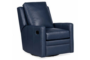 Fabian Leather SWIVEL / GLIDER Pillow Back Reclining Chair