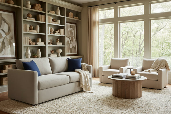 City 77 Inch Small Spaces Fabric Pillow Back  Small Queen Sleeper Sofa