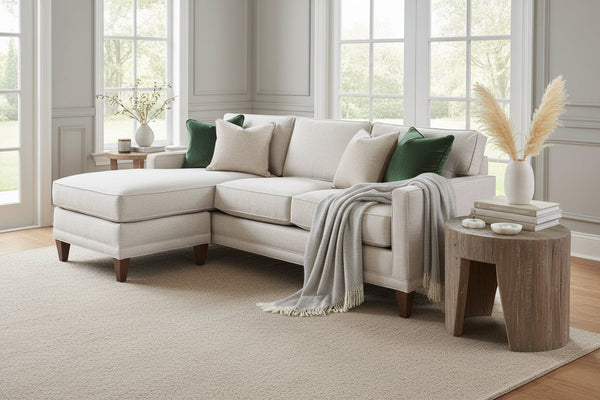 Janice Contemporary Sofa With Reversible Chaise Sectional