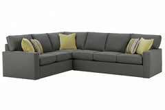 Jennifer 2 Piece Contemporary Fabric Track Arm Sectional Sofa (As Configured)