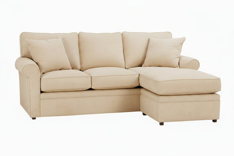 Kyle Apartment Size Rolled Arm Sectional Sofa With Reversible Chaise