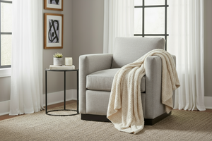 Heidi Modern **Swivel** Accent Chair With Wood Base