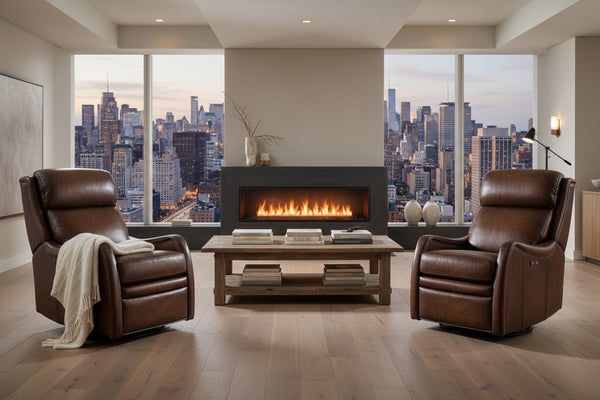 Fairmont Leather "Quick Ship" SWIVEL/GLIDER Power Recliner